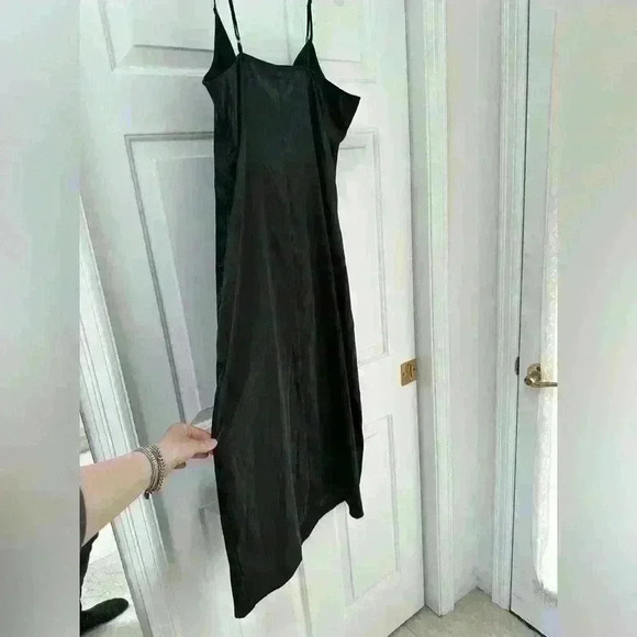 NEW AFRM | Katica‎ Satin Midi Slip Dress In Black Size Large - Picture 8 of 11